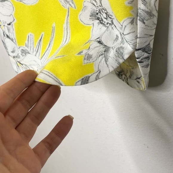 Juicy Couture floral shift dress relaxed stretch lined yellow and white - Picture 8 of 11